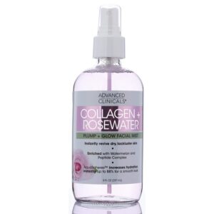 Advanced Clinicals - Collagen + Rosewater, Plump + Glow Facial Mist, 8 fl oz (237 ml)
