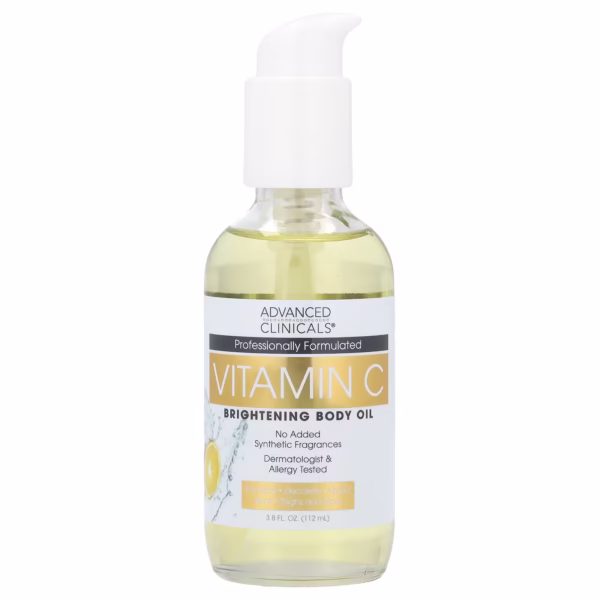 Advanced Clinicals - Vitamin C, Brightening Body Oil, 3.8 fl oz (112 ml)