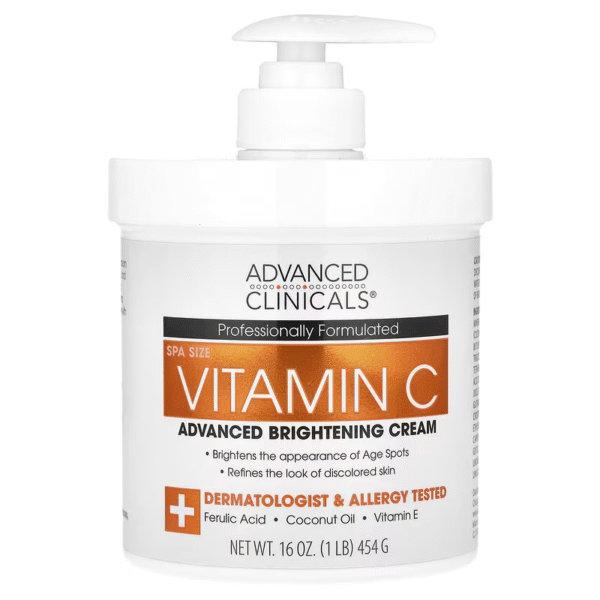 Advanced Clinicals - Vitamin C, Advanced Brightening Cream, 1 lb (16 oz)